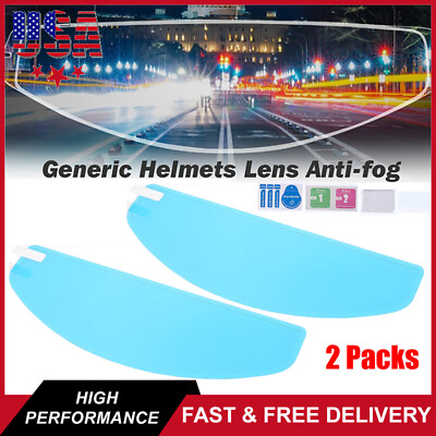 2x Motorcycle Rainproof Anti fog Patch Visor Lens Universal Helmet Film For Rain $9.95