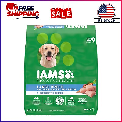 IAMS with Real Chicken Flavor Dry Dog Food for Large Breed Adult Dog 30 lb.Bag $39.99