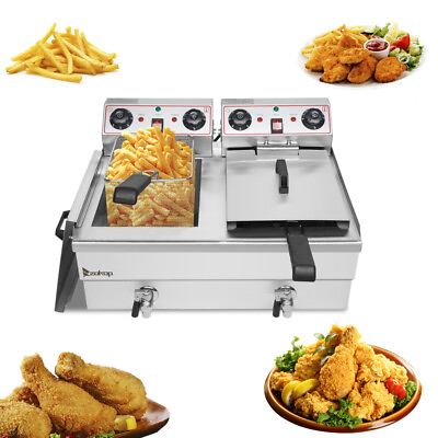 ZOKOP 3400W Food Electric Deep Fryer 25QT Home Commercial Tabletop Restaurant $160.99