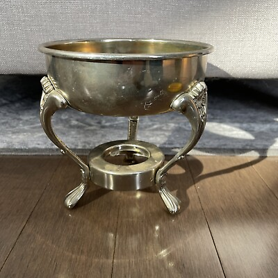 #ad #ad Silver Plated Vintage Chafing Dish Warmer Stand Round Coffee Warmer 6” x 6” C $19.80