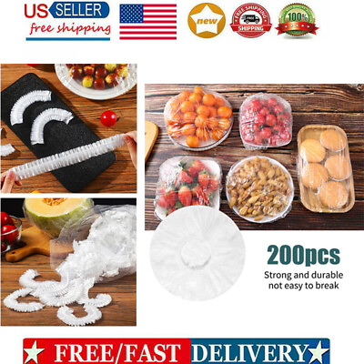 #ad 200x Disposable Food Storage Covers Bags Bowls Elastic Plate Fresh Keeping Bags $10.99