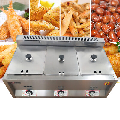 #ad 3 Pan Propane Gas Food Warmer Restaurant Tabletop Desktop Countertop Steam Table $190.01
