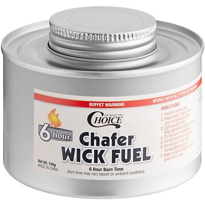 24 Case Bulk 6 Hour Wick Chafing Dish Fuel Can Chafer Food Buffet Warmer Case $57.39