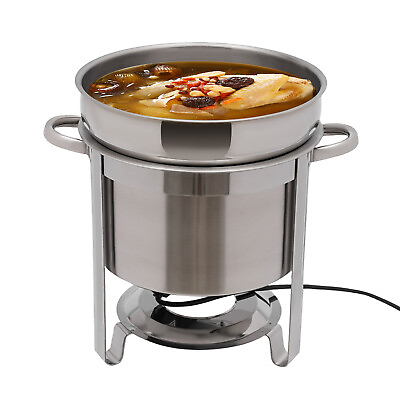 #ad #ad 11.62QT Round Stainless Steel Chrome Soup Chafer Catering Chafing Dish With Lid $86.45