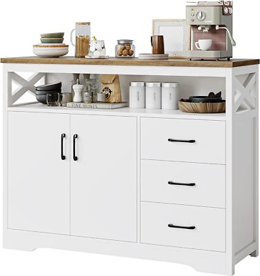 #ad #ad Modern Farmhouse Sideboard Buffet Cabinet Kitchen Buffet Storage Cabinet $209.98