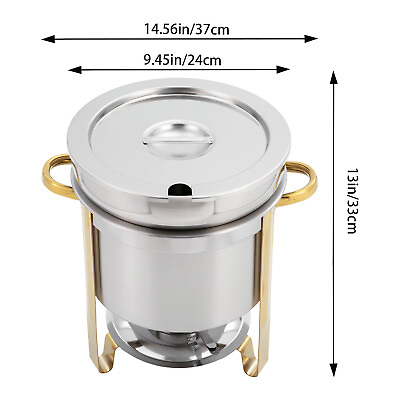 #ad #ad 11L Soup Chafer Catering Chafing Dish Food Pan Warmer Stainless Steel 11.62Quart $75.20