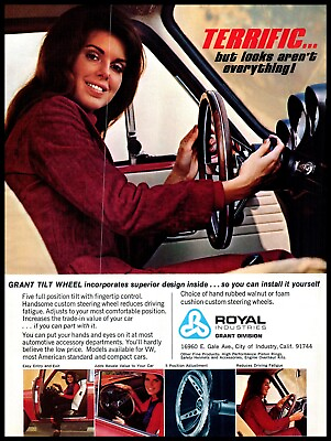 #ad 1972 Magazine Print Ad GRANT Tilt Wheel Five Full Position Tilt A7 $5.99