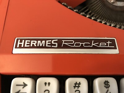 1971 ORANGE Hermes ROCKET BABY Portable Typewriter Great Cond. Needs End Knobs $679.95