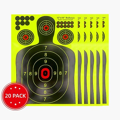 #ad 20Pcs Shooting Targets Reactive Splatter Range Paper Target Gun Shoot Rifle $21.99