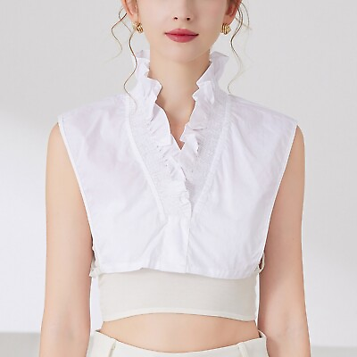 #ad Womens Fake Collar Formal Half Shirt V Neck Dickey Collars Party Warmer Top $6.50