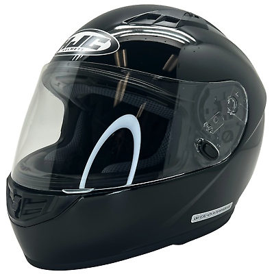 #ad HJC CS R3 Full Face Motorcycle Helmet Black Size M $71.96