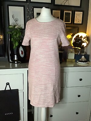 Mod Scooter Gil Dress 60s 6 Warehouse Dress Pink Knit Shift Office Warm GBP 9.17