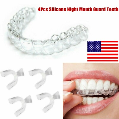 4Pcs Silicone Night Mouth Guard Teeth Clenching Grinding Dental Sleep Aid USA $6.47