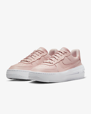 #ad Nike Air Force 1 PLT.AF.ORM DJ9946 602 Women Pink Oxford White Leather Shoe OF32 $99.99