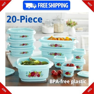 #ad The Pioneer Woman 20 Piece Food Storage Set with BPA Free Plastic Containers $18.99