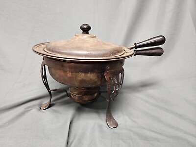 #ad Vintage Copper amp; Silver Chafing Dish 5 Pieces $45.00