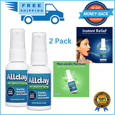 #ad Allday Dry Mouth Spray Maximum Strength Xylitol Fast Acting Long Lasting No... $23.99