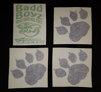 #ad #ad Arctic Cat •Lot Of Four Vinyl Decals • 3 Purple Cat Paws • 1 Green Team Arctic $9.99