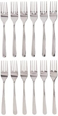#ad Heavy Duty Dinner Forks 18 0 Stainless Steel Salad Table Fork Set of 12 Flatware $14.10