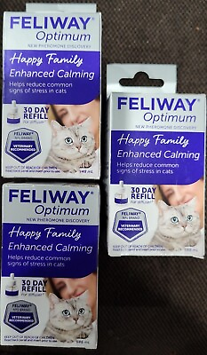 #ad #ad 🐱Lot of 3 Feliway Optimum 30 Day Refill For The Diffuser 48 ML Exp:2026🐱 $40.00