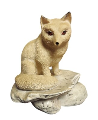 Small Artic Fox Resin Figurine 4.5” White 14 ozs $8.00