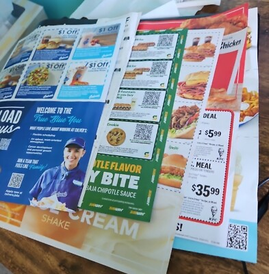 #ad #ad Fast Food Lot 67 Coupons DQ Subway Arby#x27;s KFC Culver#x27;s Marco#x27;s Exp May June 2024 $5.00