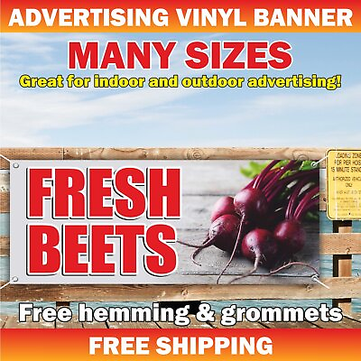 #ad Fresh Beets Advertising Banner Vinyl Mesh Sign Farm Natural Vegetables Fruit Bar $219.95