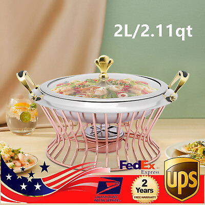 #ad Round Stainless Steel Chafing Dish Buffet Catering Chafer Party Food Warmer 2L $43.89