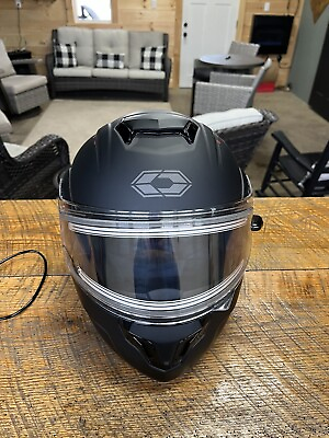 #ad Castle X Modular Snowmobile Helmet Solid Matte Black With Heated Shield $120.00