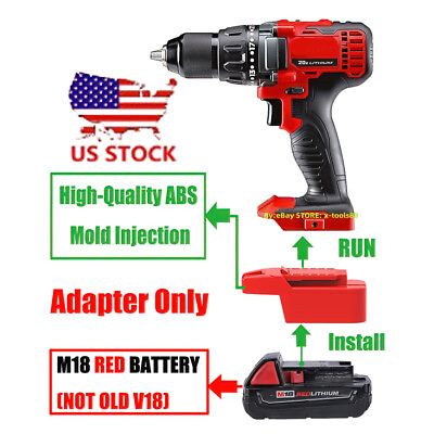 #ad 1PCS Adapter For Milwaukee M18 RED Li Ion Battery Convert to Bauer 20v Tools $19.89