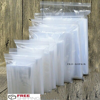 #ad 100x 2 Mil Clear Reclosable Zip Plastic Lock Bags Poly Jewelry Zipper Baggies US $5.69