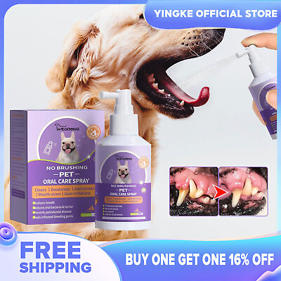 Dog and Cat Tooth Cleaning Spray Cleaning Tartar Removal Odor Refreshing Breath $9.03