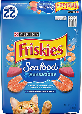 #ad Friskies Seafood Sensations Dry Cat Food 22LB $33.16