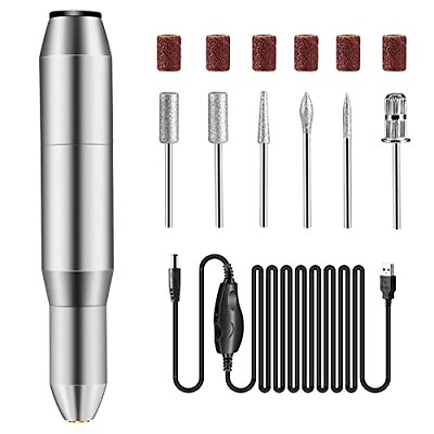 Portable Electric Nail Drill Machine Rechargeable Cordless Manicure Pedicure Set $12.68