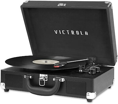 Victrola Vintage 3 Speed Bluetooth Suitcase Record Player with Built in Speakers $29.95