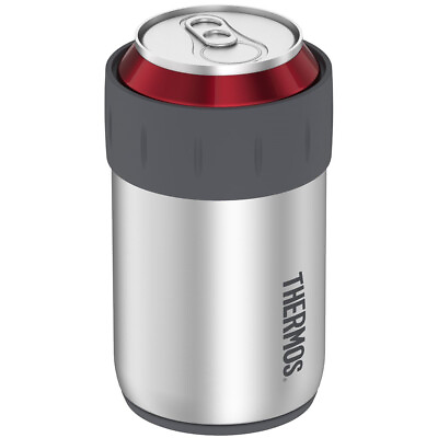 Thermos 12 oz. Insulated Stainless Steel Beverage Can Insulator Silver Gray $13.99