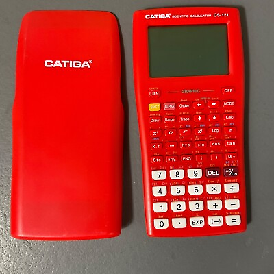 #ad Catiga Scientific Calculator CS 121 Engineering RED *Missing Battery Cover* $4.04