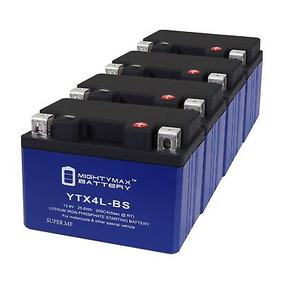 #ad Mighty Max YTX4L BS Lithium Battery Compatible with Artic Cat 50 90 ATV 4 Pack $209.99