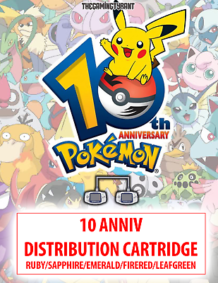 #ad Pokémon Gen 3 10ANNIV Distribution Cartridge RS Emerald FRLG $34.99