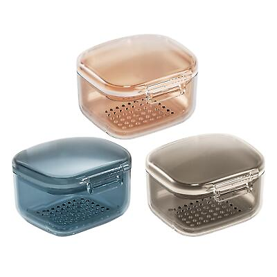#ad Retainer Case Bath Box Cup with Strainer Basket Mouth Guard Case $14.04