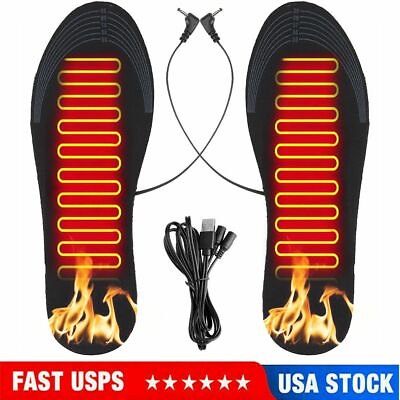 #ad Electric Heated Shoe Insoles Sock USB Feet Heater Foot Pads Winter Warmer Insole $8.82