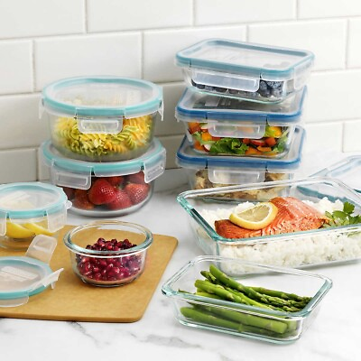 #ad New Snapware Pyrex 18 piece Glass Food Storage Set Kitchen Glass Storage Set $38.00