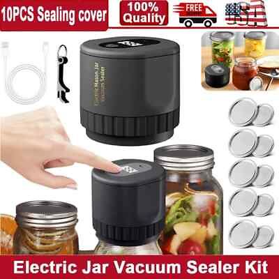 #ad Electric Mason Jar Vacuum Sealer Kit For Wide Mouth And Regular Mouth Mason Jars $22.51