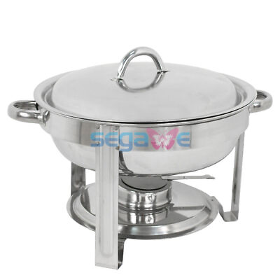 Cook and Home Round Chafing Dish Chafer with Lid 5 QT Stainless Steel 5 quart $32.40