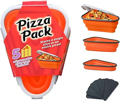 #ad PIZZA PACK The Perfect Reusable Pizza Storage Container with 5 Microwavable Tray $15.99
