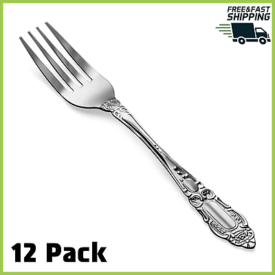 #ad #ad Heavy Duty Dinner Forks Stainless Steel Salad Table Fork Set of 12 Flatware USA $10.26