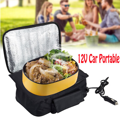 12V Portable Car Food Electric Warmer Heating Lunch Box Bag Food Oven Container $26.98