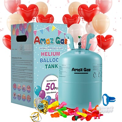 #ad AmazGas Large Helium Tank for Party 50 Balloons Included 13.4L $58.39