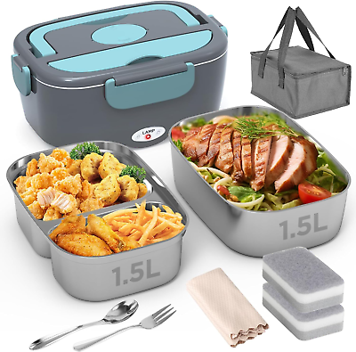#ad Electric Lunch Box Food Heater Portable Fast Heating Lunch Box 12V 24V 110V 2 $61.25
