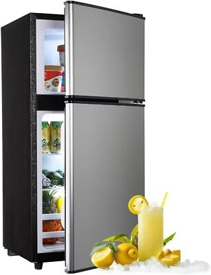 #ad Compact Refrigerator Small Fridge with Double Door 3.5 Cu.Ft Apartment Size New $291.59